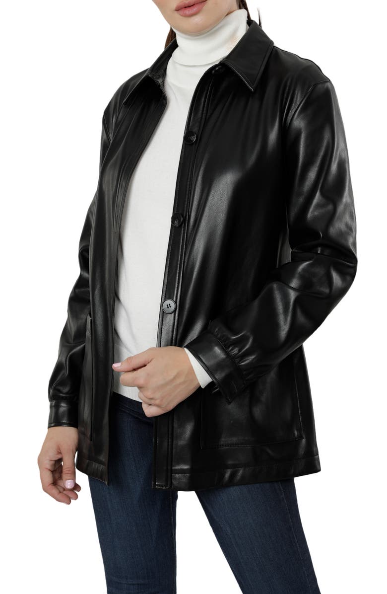 DOLCE CABO Vegan Leather Short Trench Coat, Alternate, color, 