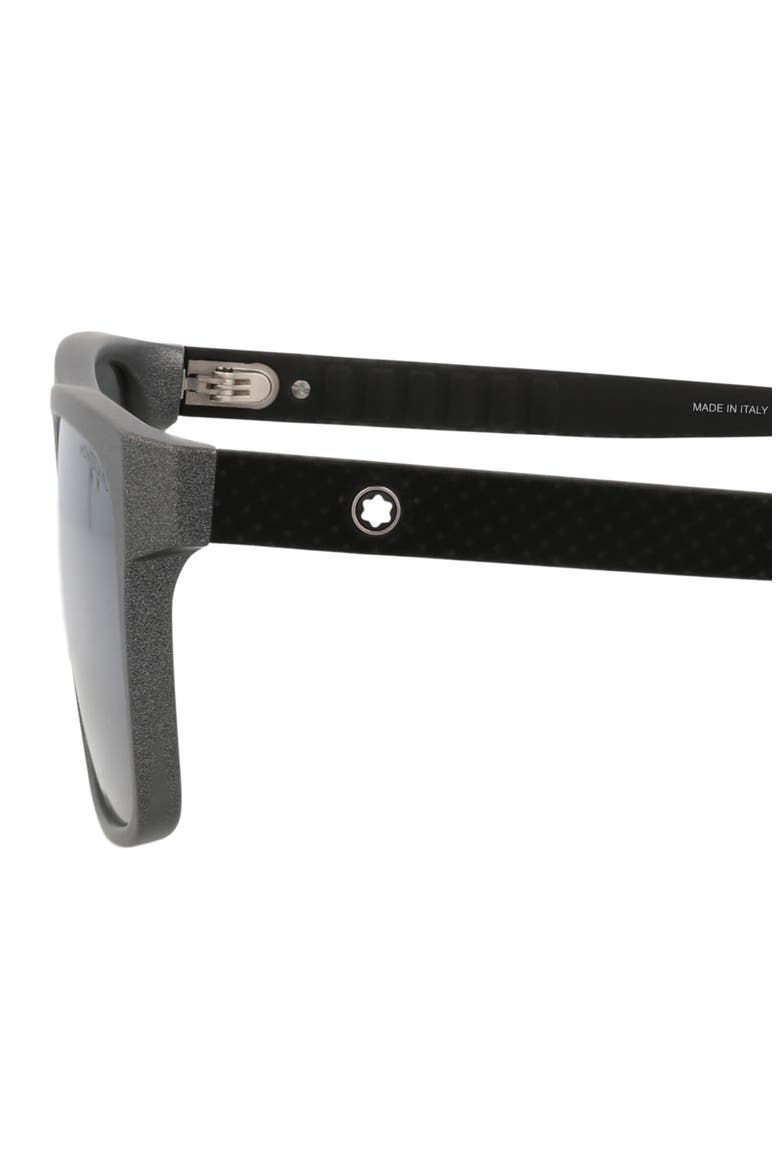 56mm Square Sunglasses, Alternate, color, GREY BLACK SILVER