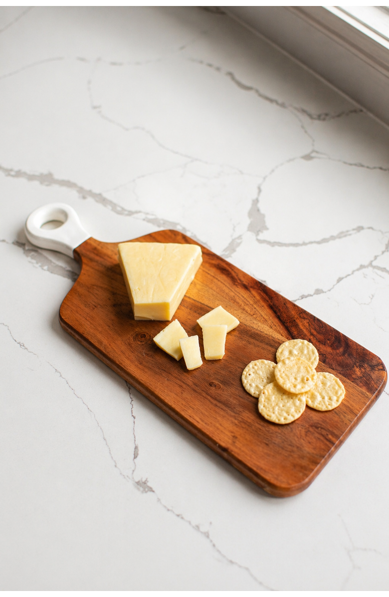 Jeanne Fitz Wood + White Collection Acacia Wood Rectangle Charcuterie Board, Alternate, color, White, Brown