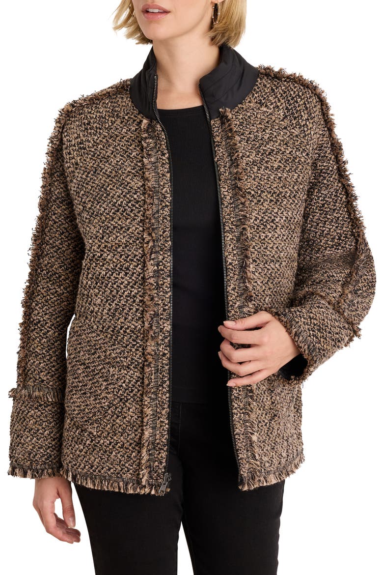 Reversible Fringe Mix Coat, Main, color, BLACK MIX