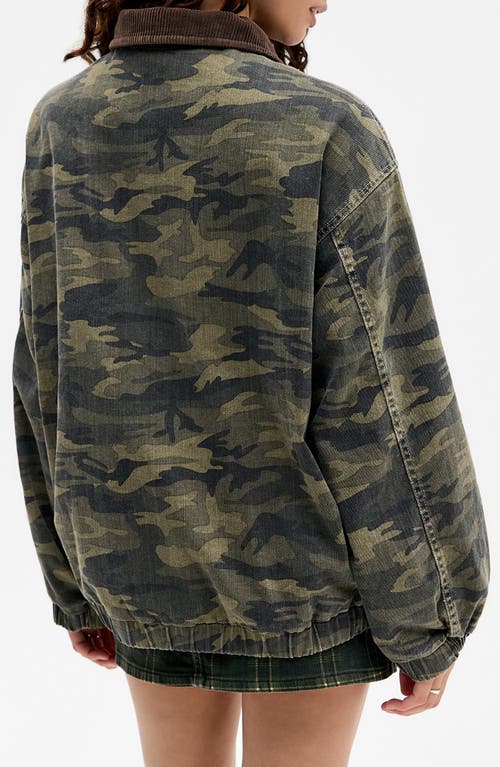 Bdg Urban Outfitters Camo Dex Zip Jacket In Green