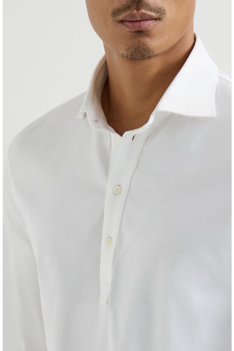 Polo with shirt collar, Alternate, color, White