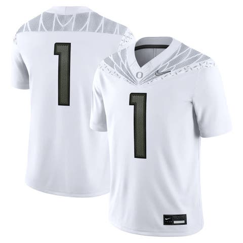 Men's Nike #1 White Oregon Ducks Game Jersey