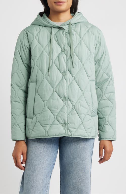 Bernardo Ashbury Diamond Quilted Hooded Liner Jacket In Blue