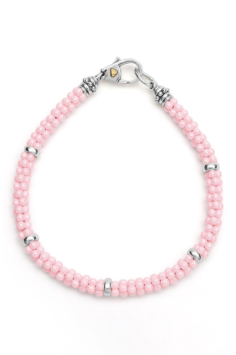 Pink Caviar Ceramic Beaded Station Bracelet (Nordstrom Exclusive), Main, color, PINK