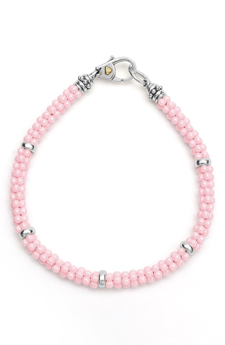 LAGOS Pink Caviar Ceramic Beaded Station Bracelet, Main, color, Pink