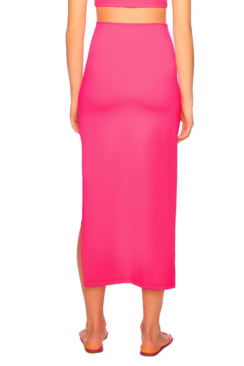Side Slit Knit Midi Skirt, Alternate, color, SHOCKING PINK