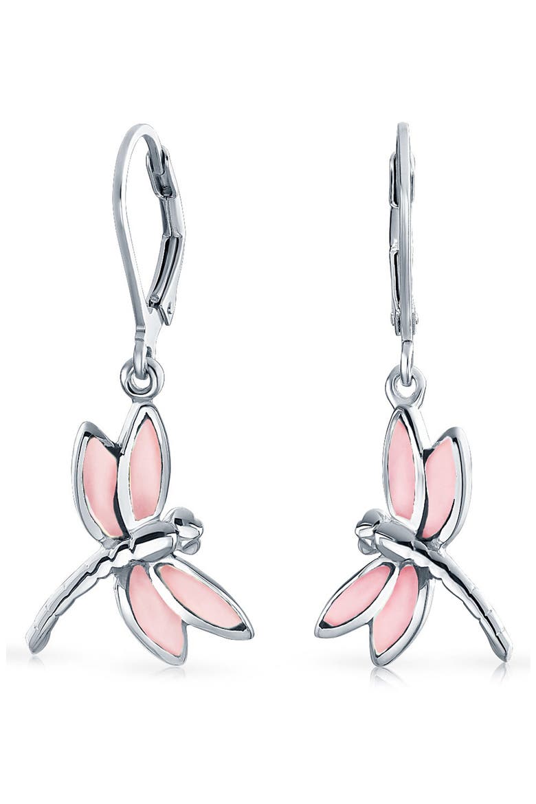 Dragonfly Drop Earrings, Main, color, PINK