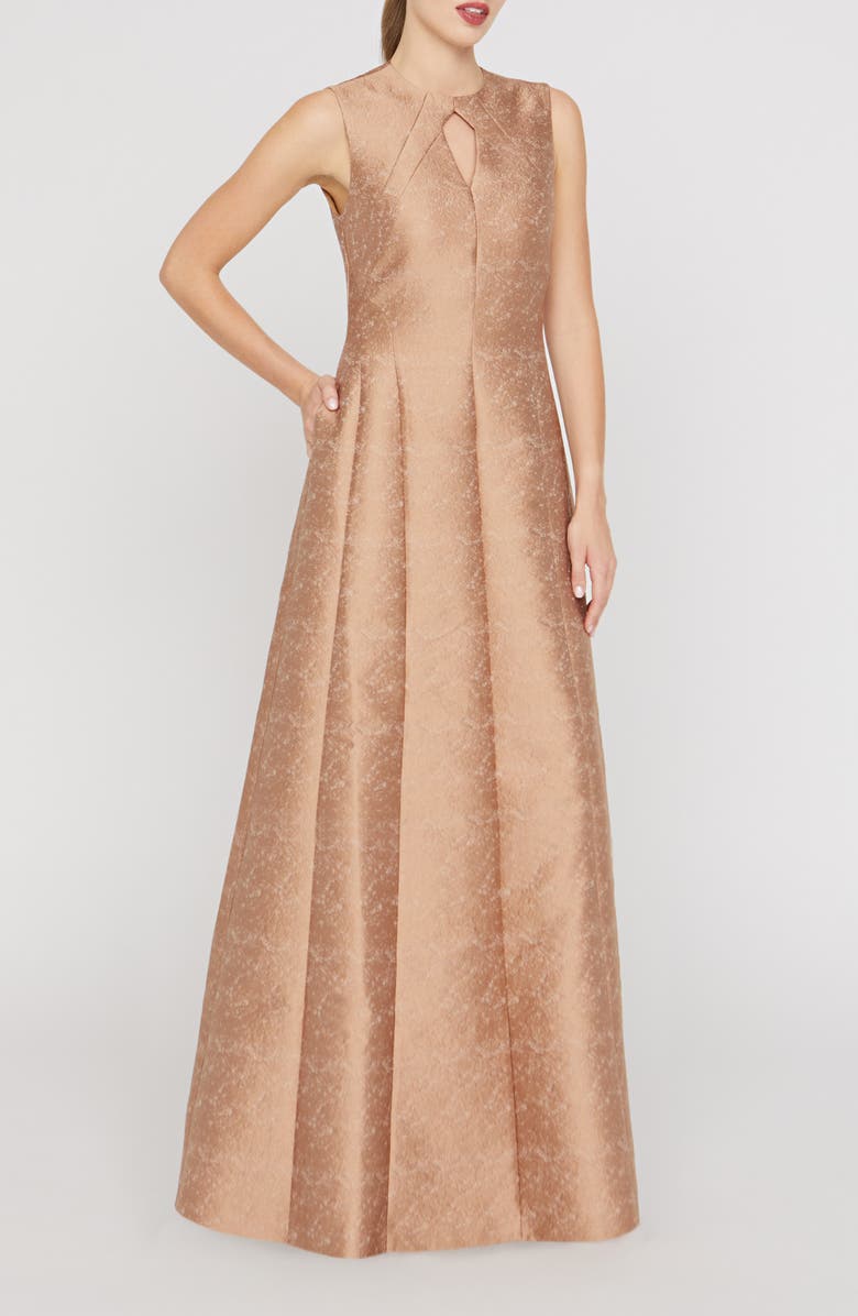 Kay Unger Gabriella Jacquard Gown, Alternate, color, Gold