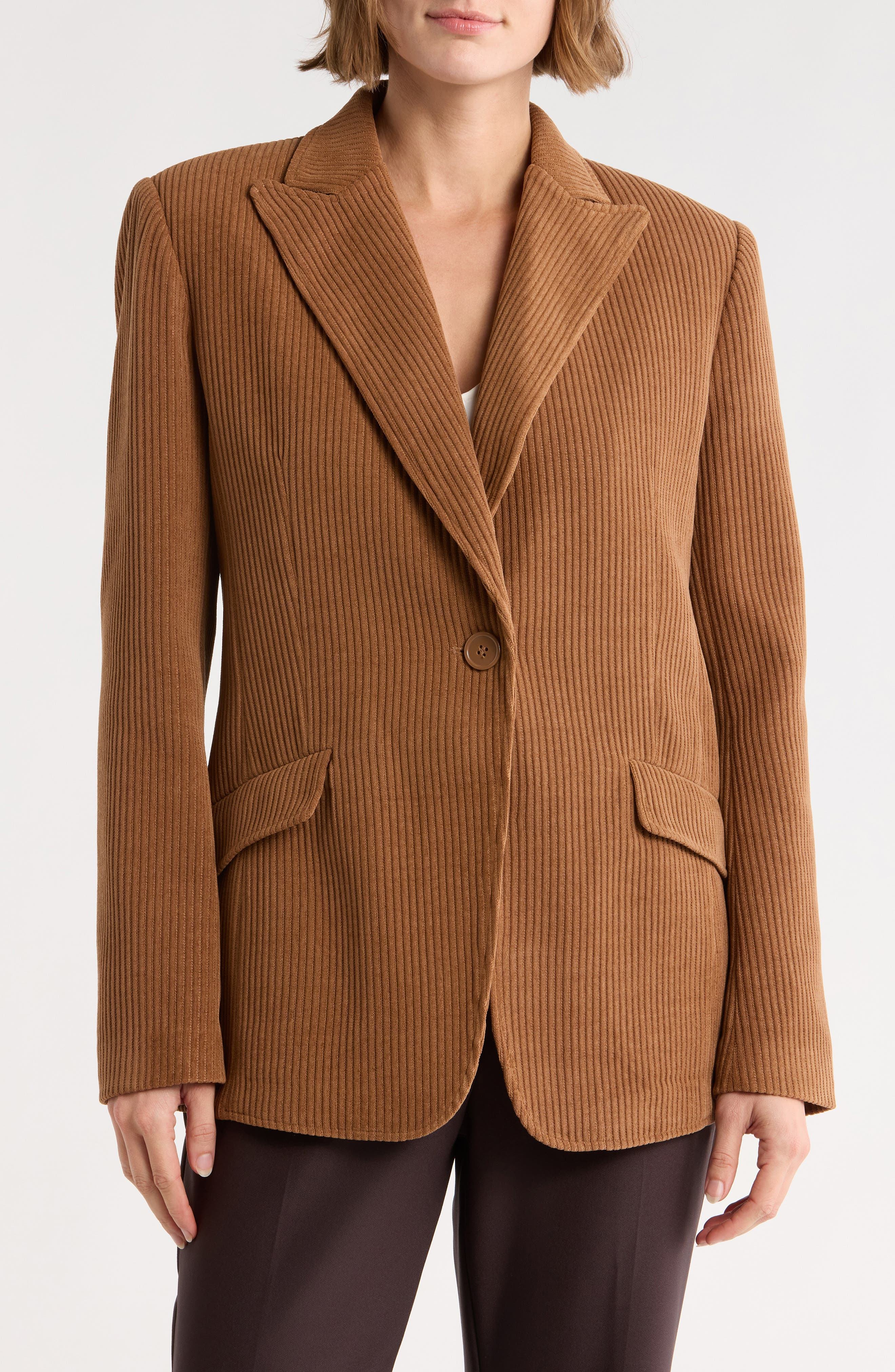 MAX STUDIO One-Button Corduroy Blazer