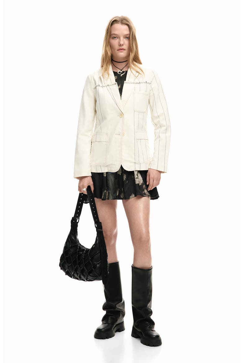 Stripe Blazer, Alternate, color, MEDIUM BEIGE