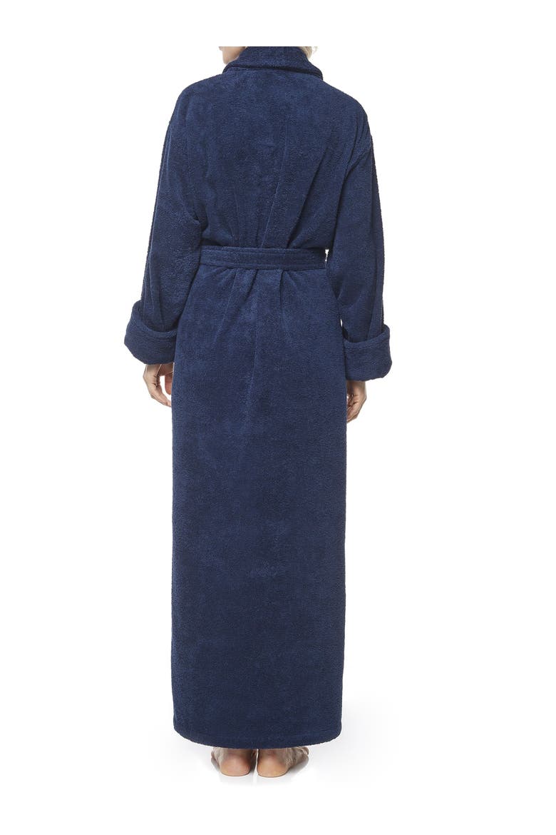 Optimus Long Cotton Bathrobe for Women, Alternate, color, Navy