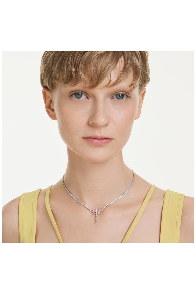 x Ariana Grande Multicolor Crystal Pendant Necklace, Alternate, color, SILVER/ MULTI