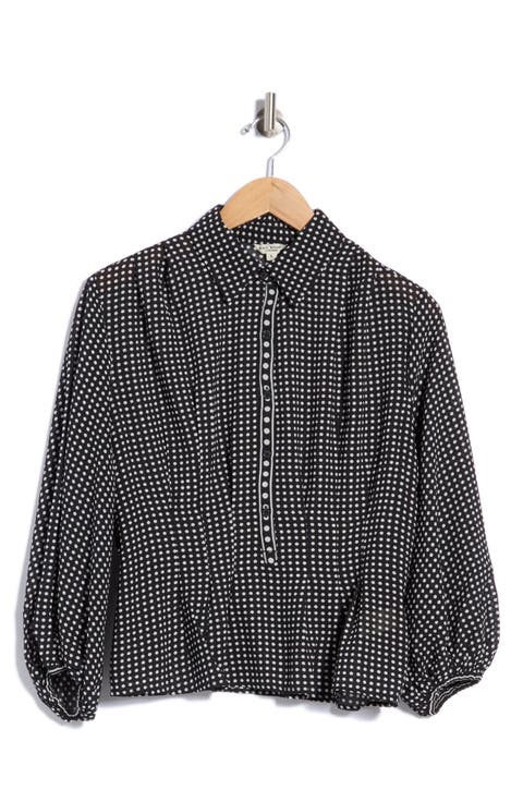 Pleat Front Button Shirt