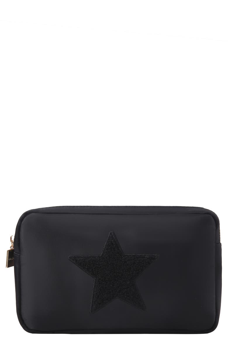 Bloc Bags Medium Star Cosmetics Bag, Main, color, Black/ Black
