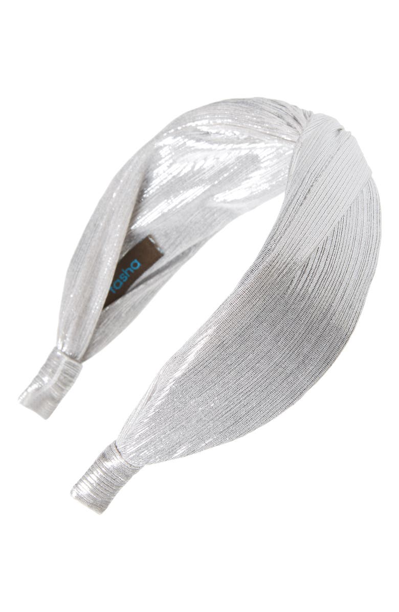 Tasha Metallic Twist Headband, Main, color, 