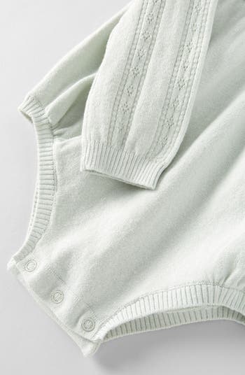 Pointelle Long Sleeve Sweater Romper & Socks Set