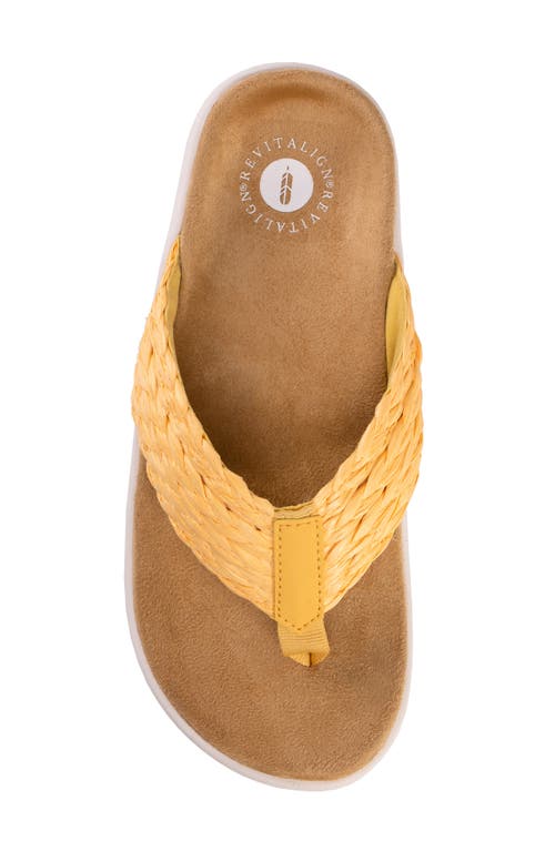 Revitalign Yumi Raffia Flip Flop In Gold