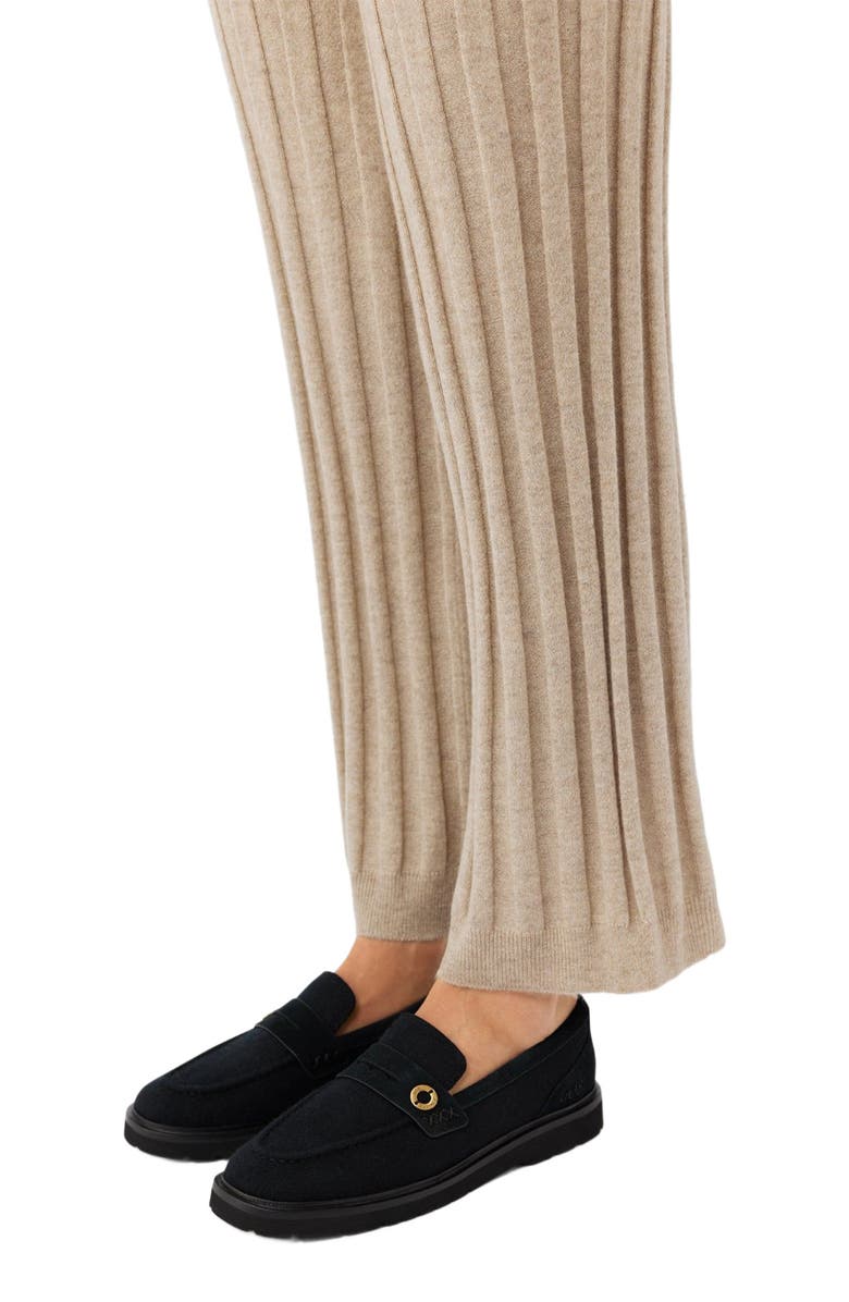 GOBI Mongolian Cashmere Textured Knit Cashmere Pants, Alternate, color, Warm Grey