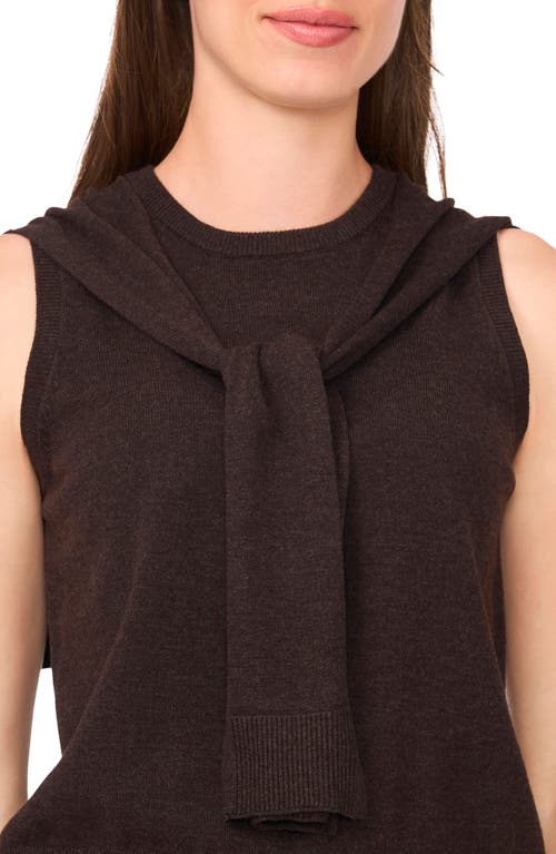 Halogenr Halogen(r) Shoulder Wrap Detail Sleeveless Sweater In Brown