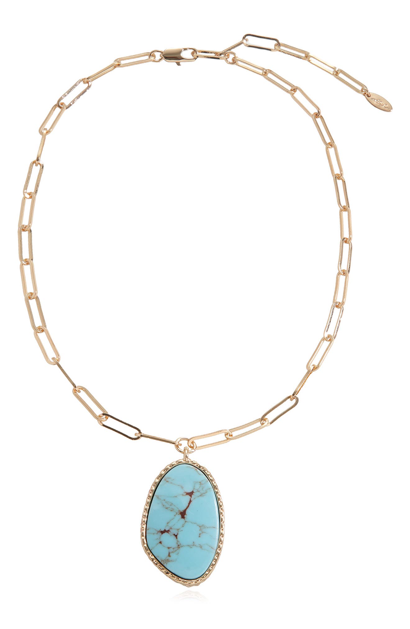 Ettika Oval Stone Pendant Necklace