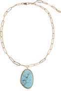 Ettika Oval Stone Pendant Necklace