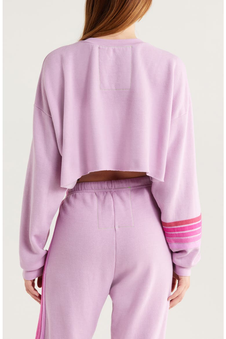 Rugby Stitch Crop Sweatshirt, Alternate, color, MAUVE