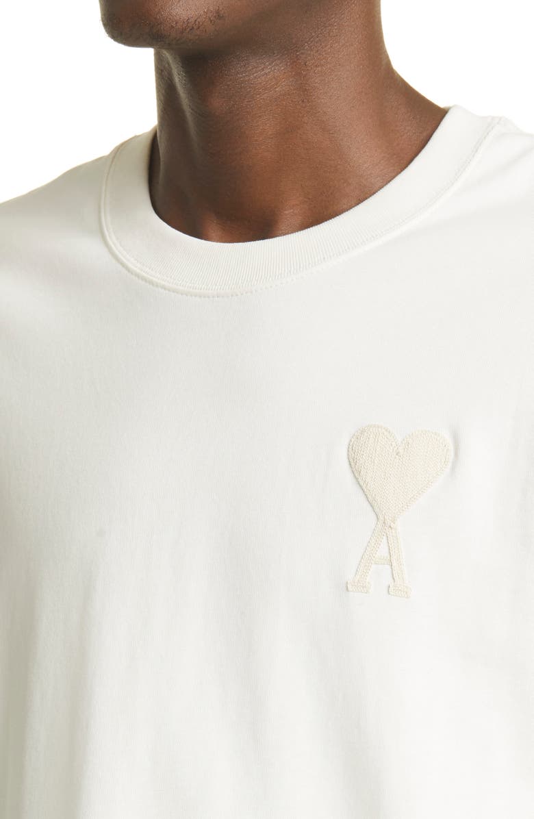 AMI Alexandre Mattiussi Men's Ami de Coeur Embroidered Organic Cotton T-Shirt, Alternate, color, 