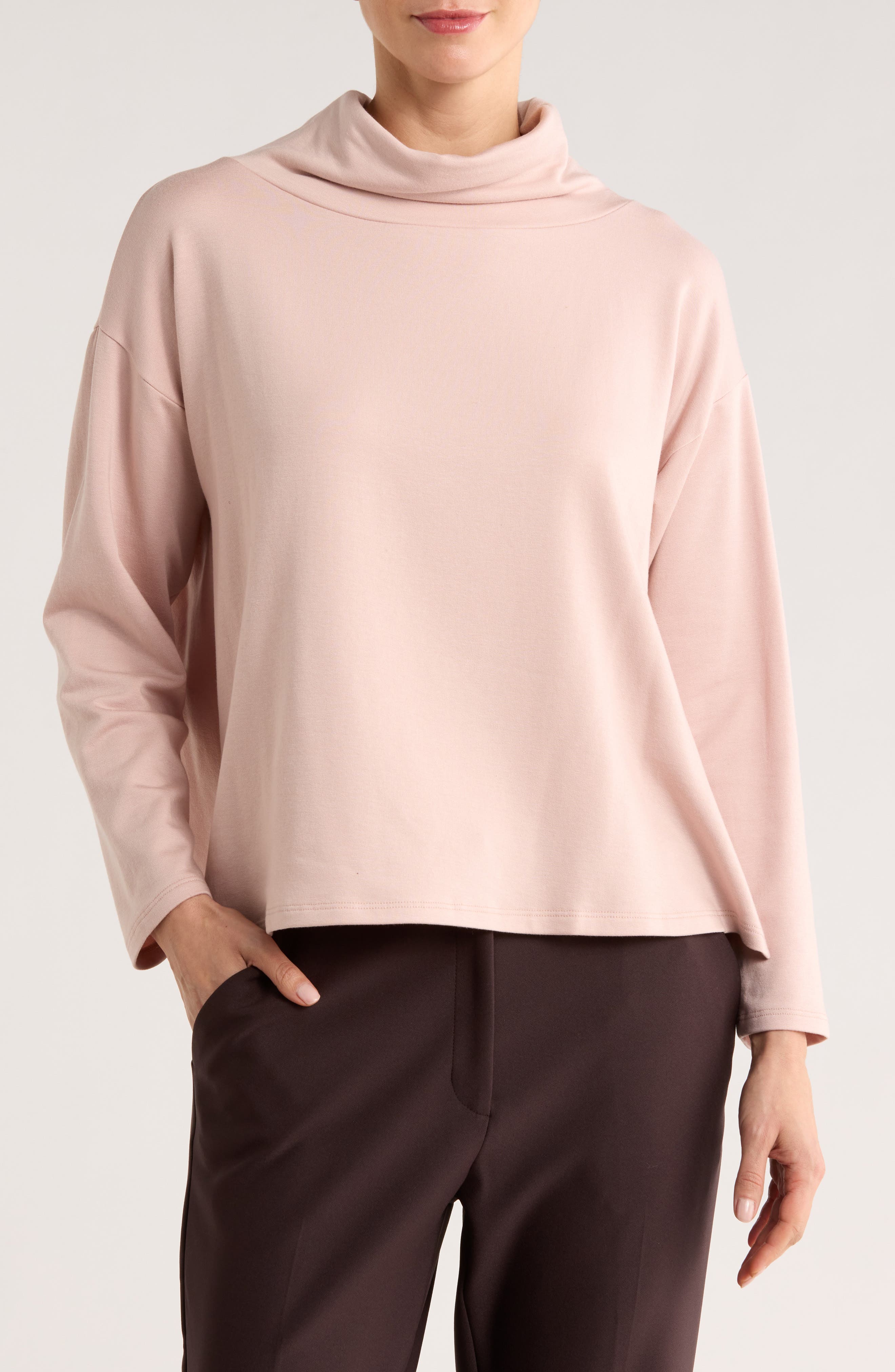 Eileen Fisher Drapey Funnel Neck Top