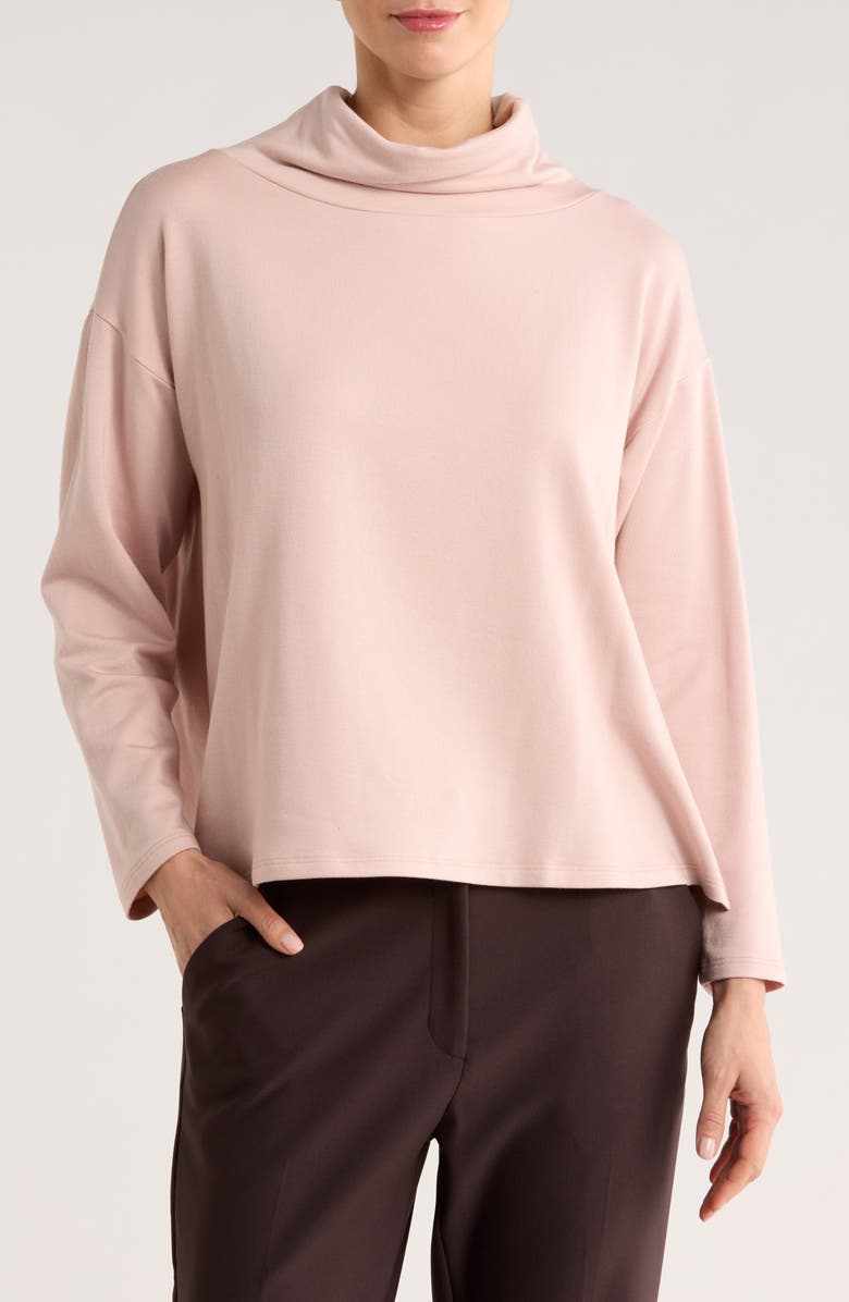 Eileen Fisher Drapey Funnel Neck Top, Main, color, Opal