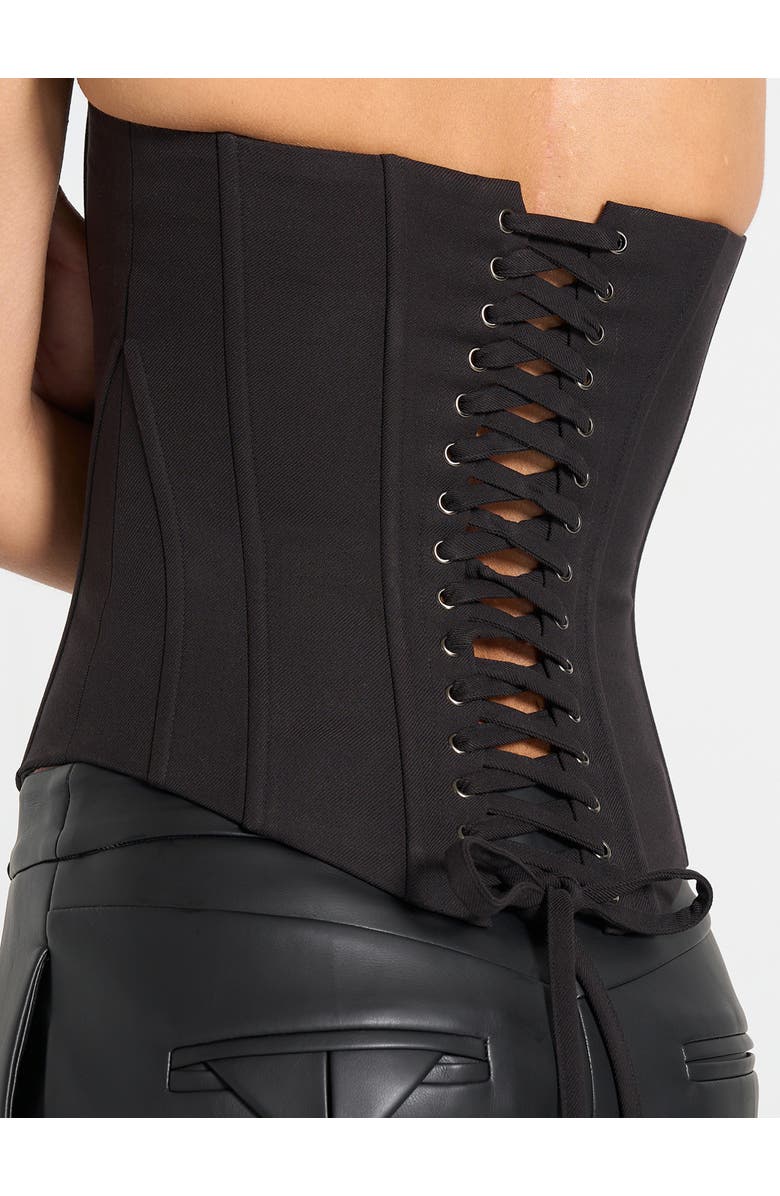 Manière De Voir Scarlett Tailored Lace Up Corset, Alternate, color, Black