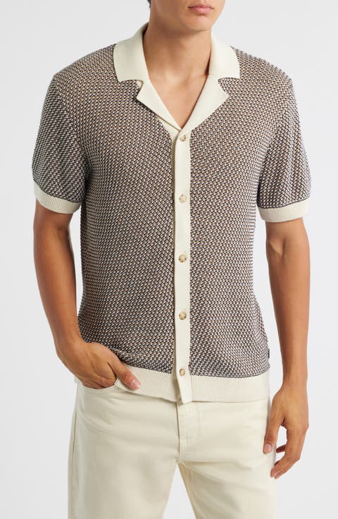 Iconico Textured Knit Camp Shirt