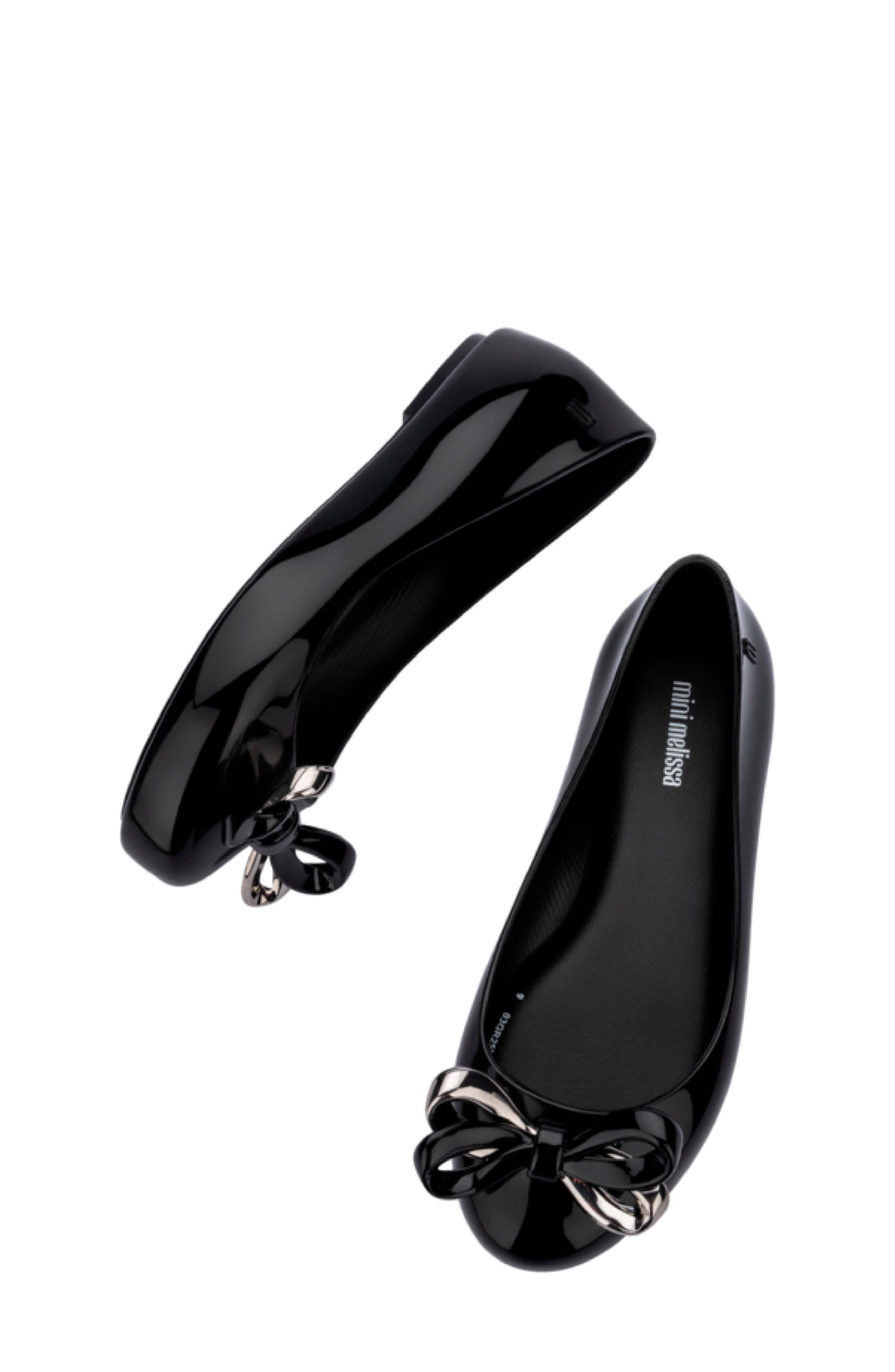 Mini Melissa Kids' Sweet Love Glam Flat, Alternate, color, Black