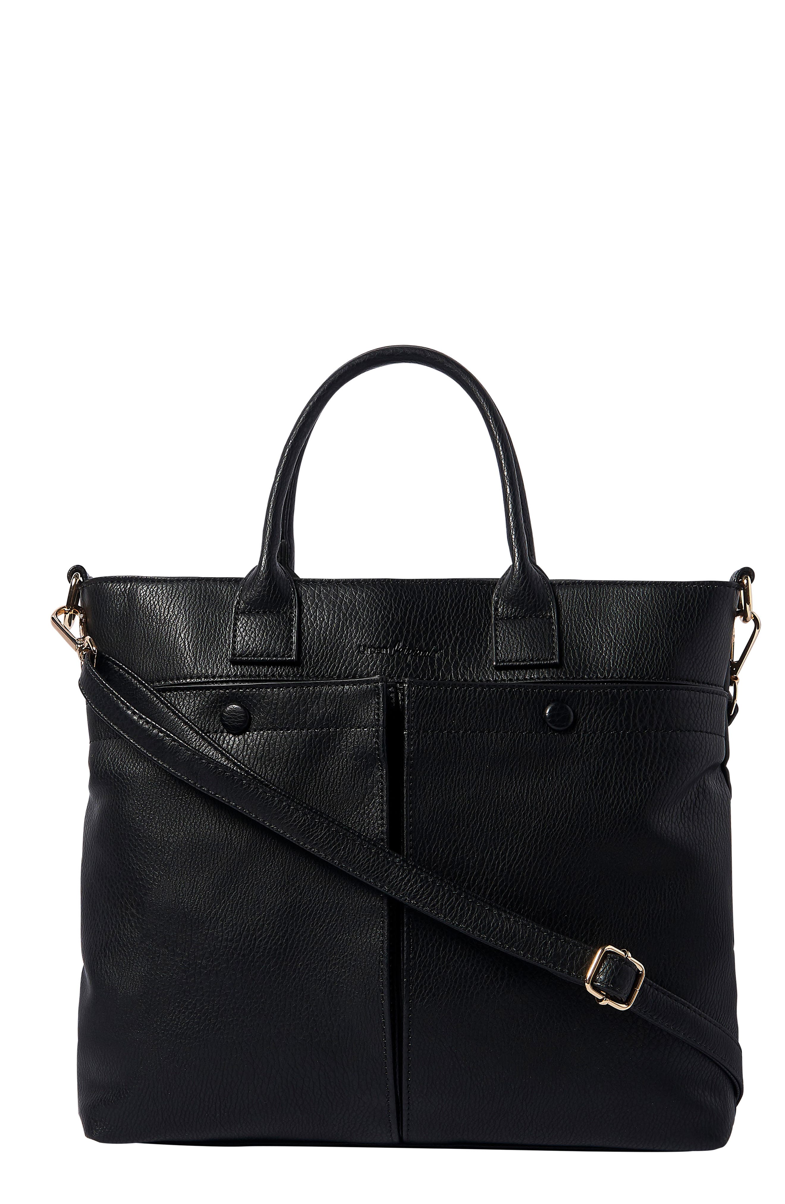 Blue Moon Vegan Leather Tote, Main, color, BLACK