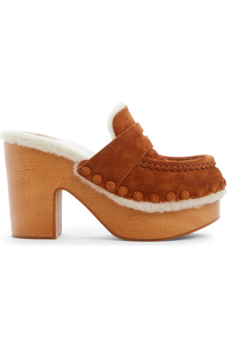 Chloé Joy Clog with Genuine Shearling Lining, Alternate, color,