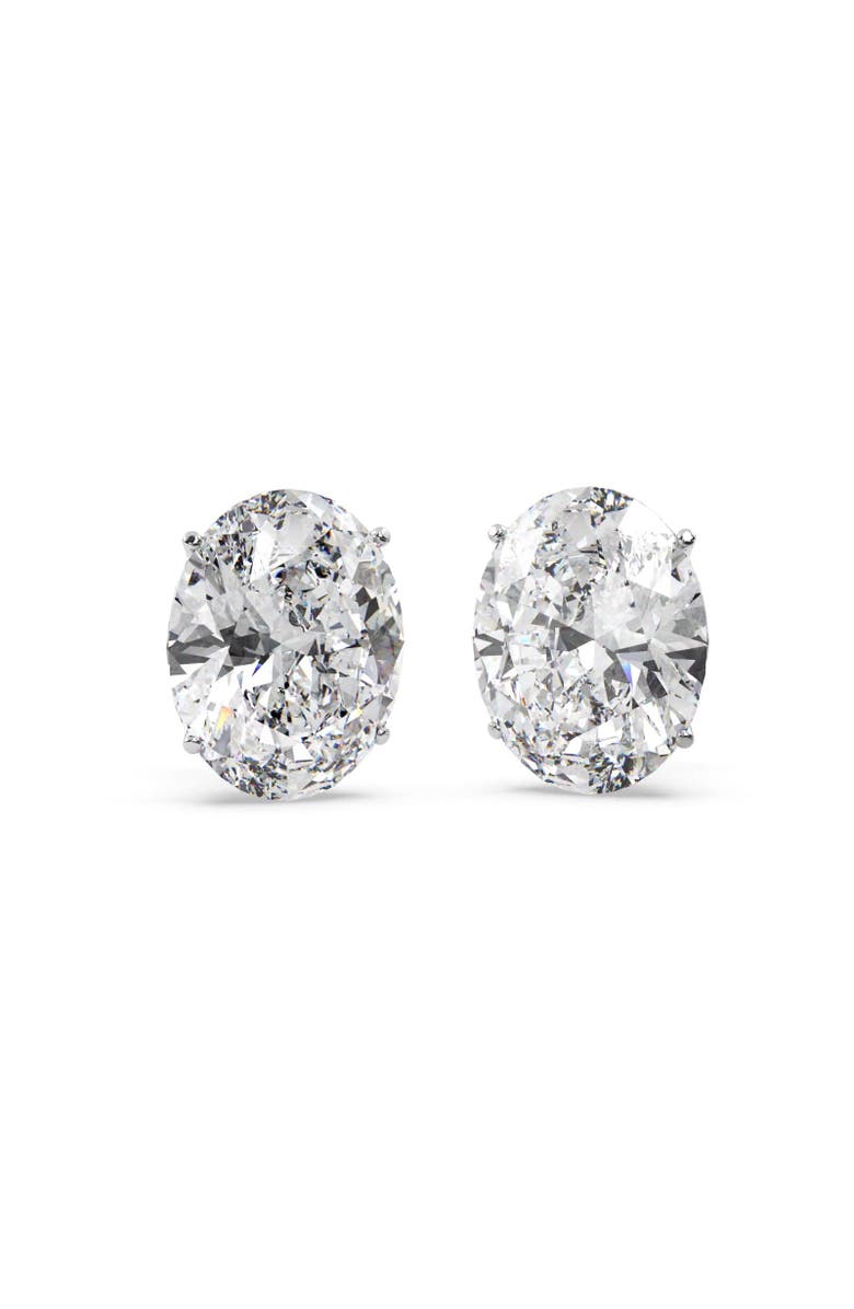 ALLUREZ Oval-Cut Diamond Stud Earrings 14kt, Alternate, color, Diamond, White Gold