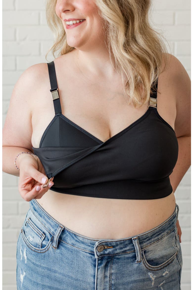 Sophie Maternity and Nursing Bralette, Alternate, color, Black