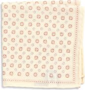 Eleventy Medallion Wool & Cotton Muslin Pocket Square