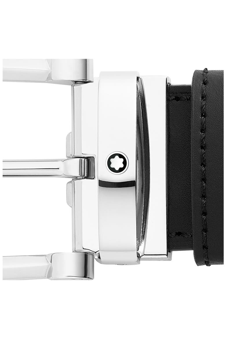 Reversible Horseshoe Buckle Leather Belt, Alternate, color, BLACK BROWN