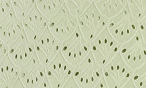 London Times Eyelet Long Sleeve Dress In Green