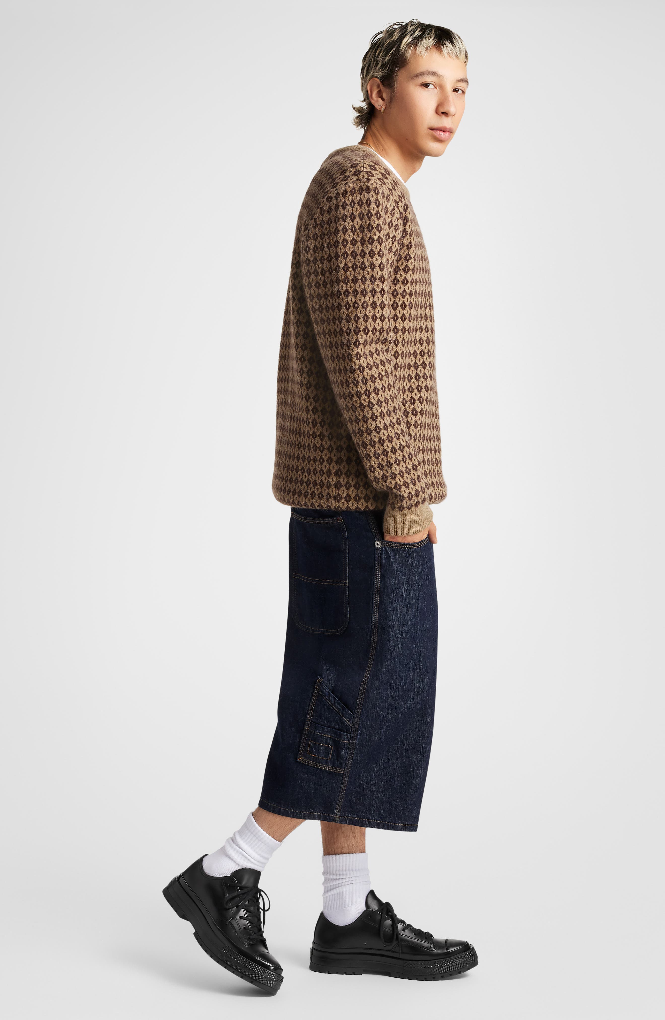 Converse Chuck 70 National Leather Sneaker, Alternate, color, Black/Black/Black