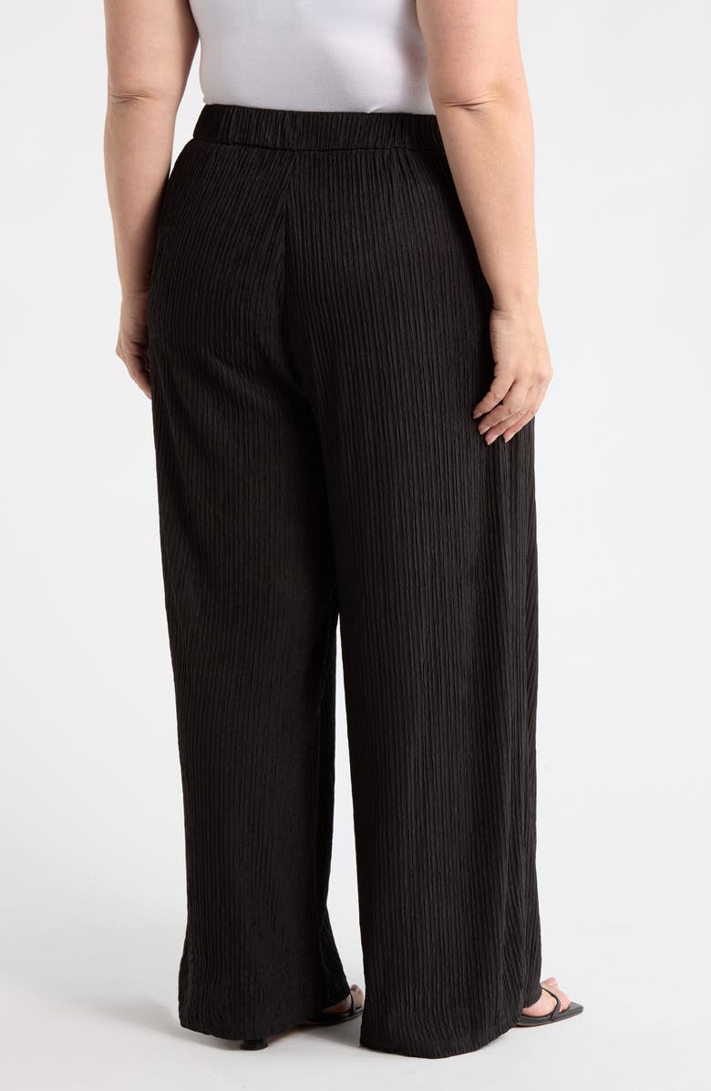 SUGARLIPS Noelia Crinkled High Waist Ankle Wide Legs, Alternate, color, Black