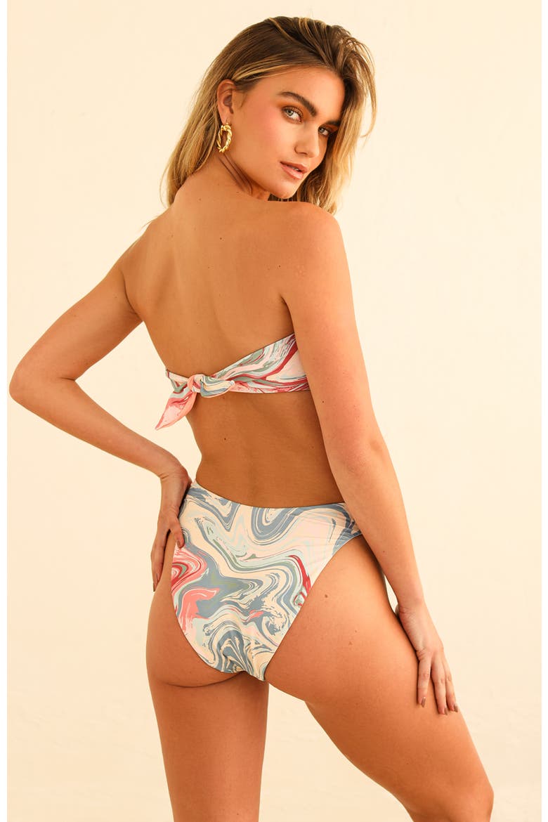 Lotus Bandeau Swim Bikini Top, Alternate, color, Go With The Flow