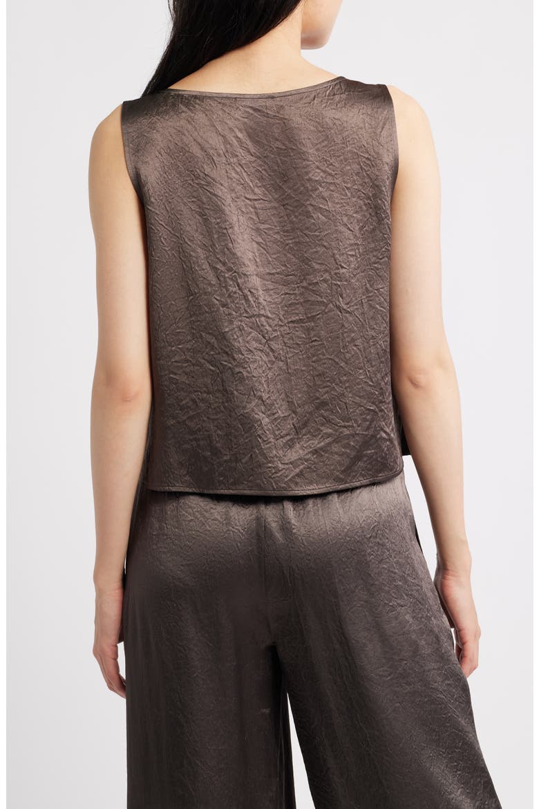 Crinkle Satin Shell Top, Alternate, color, RYE
