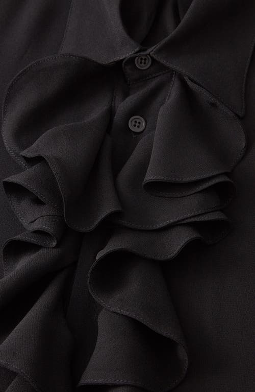 BLK DNM BLK DNM RUFFLE FRONT BUTTON-UP SHIRT