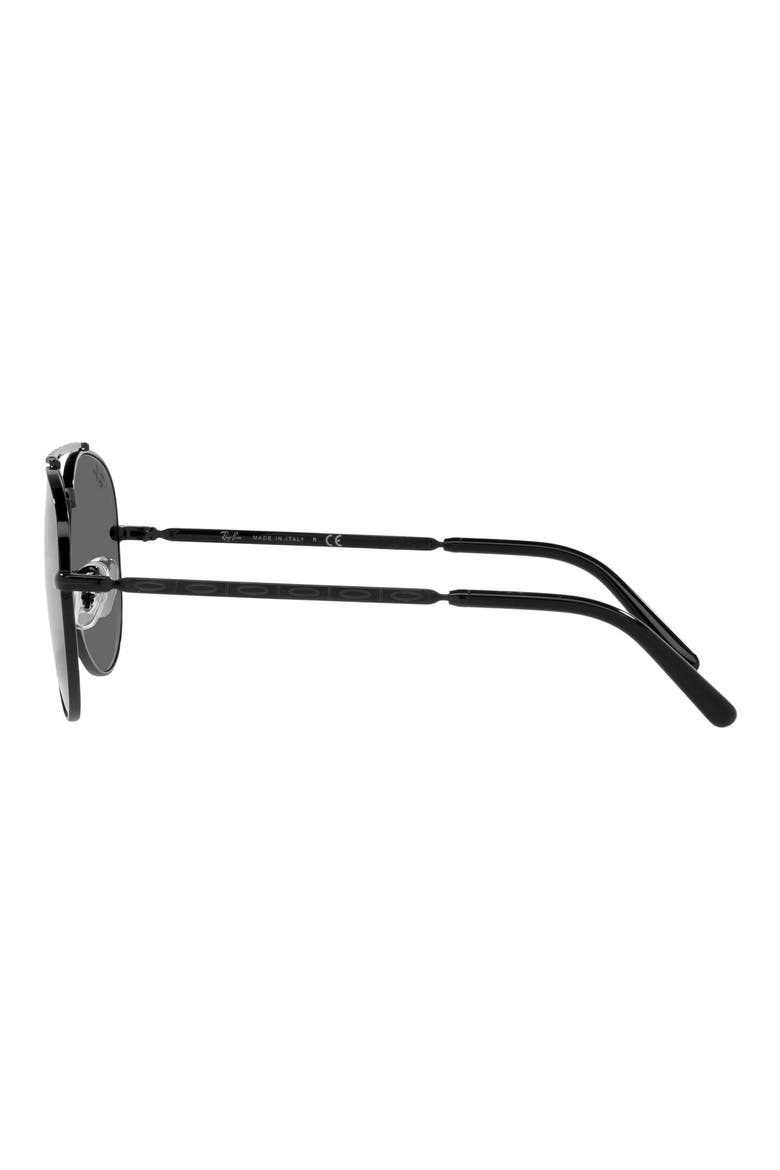 New Aviator 58mm Pilot Sunglasses, Alternate, color, BLACK / DARK GREY