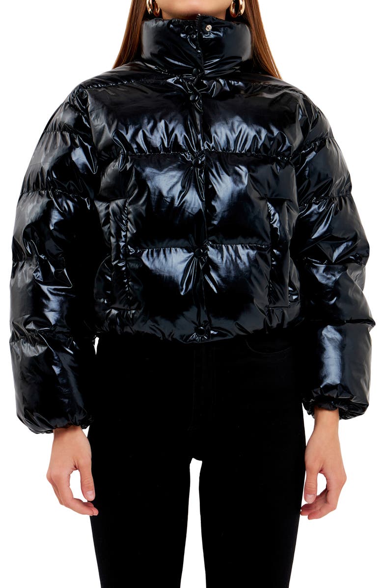 Grey Lab Crop Puffer Jacket, Alternate, color, 