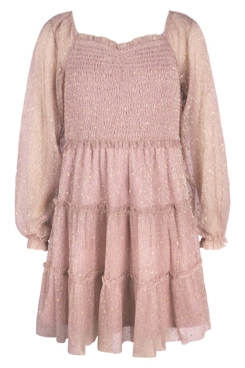 Kids' Smocked Tiered Dress, Main, color, BLUSH