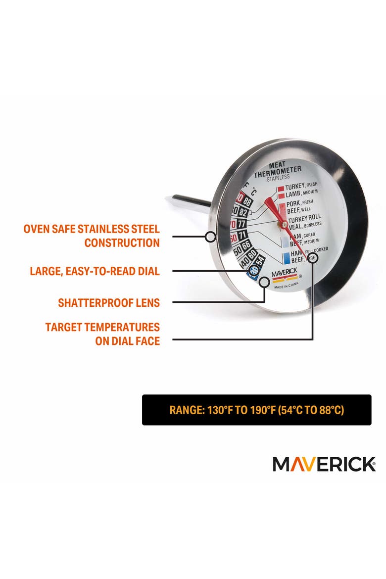Large Dial Meat Thermometer, Alternate, color, Silver