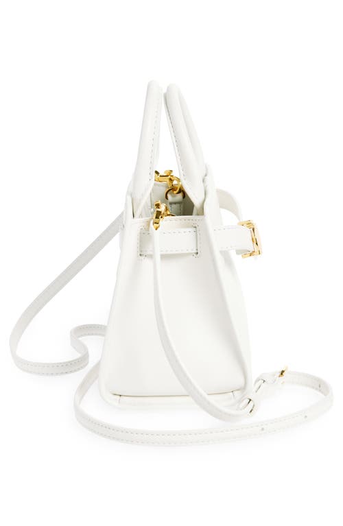 Veronica Beard Mini Dash Leather Top Handle Bag In Off White